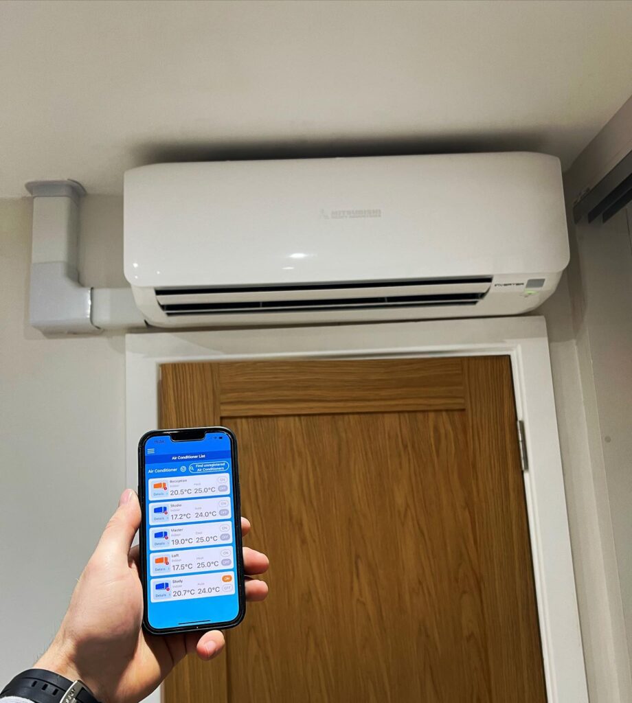 Mitsubishi multi Install with Wi-Fi Indoors .